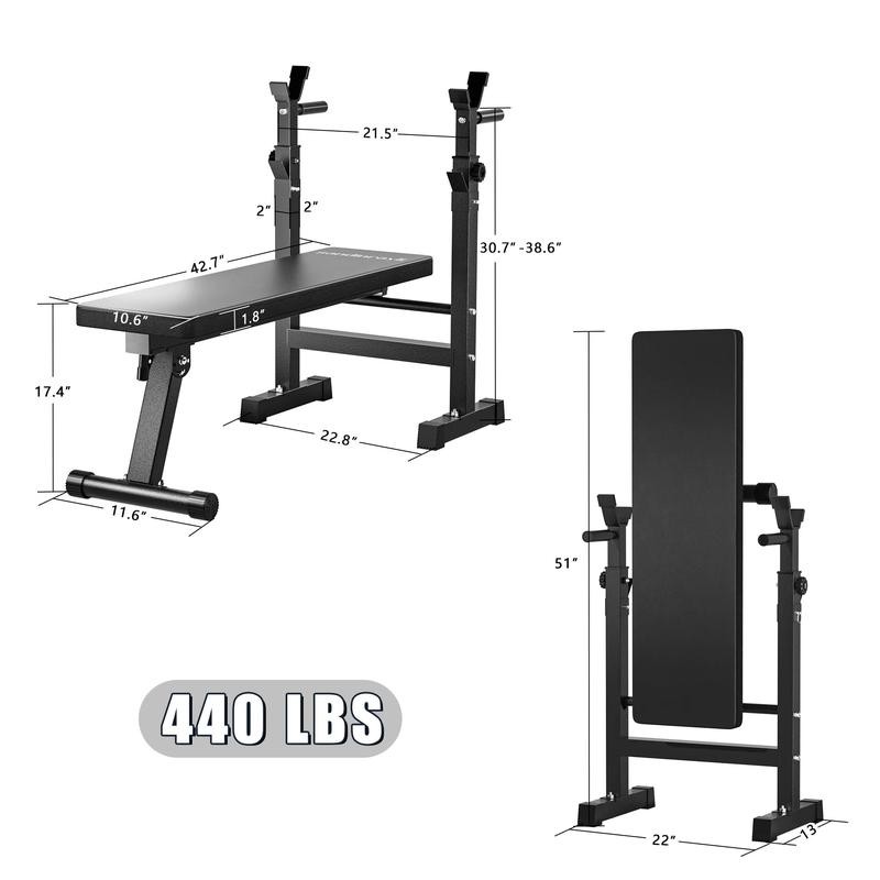 Foldable Bench Press Bench, Workout Bench for Home Gym, Adjustable