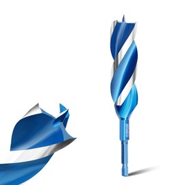 Teronbeta Wood Drill Bit 25mm x 155mm Professional 1/4 Inch Hex Shank Brad Point Auger Drill Bits for Wood