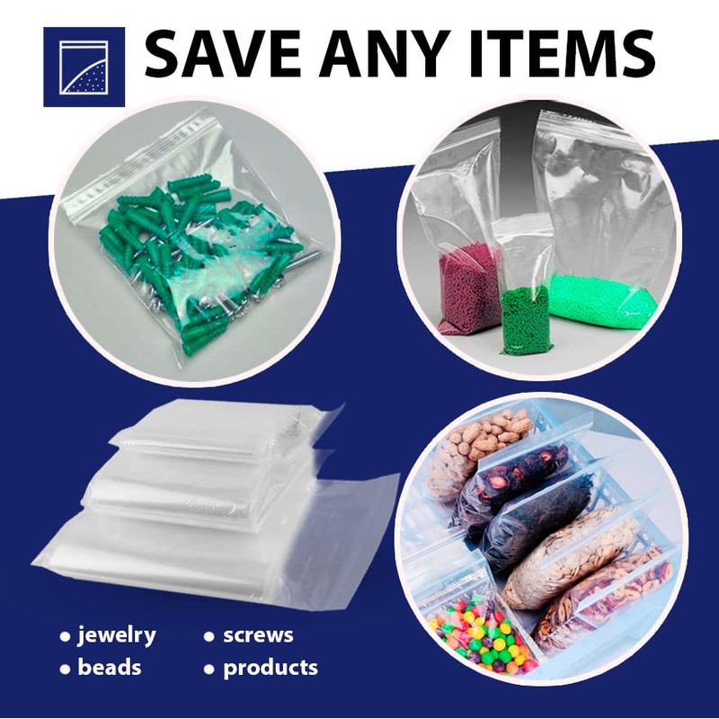100 Grip Seal Bags 2.25" x 3" | Reusable Strong