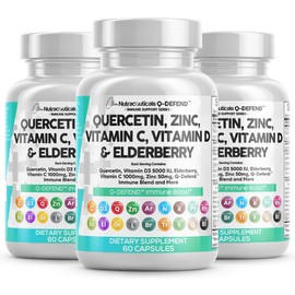 Clean Nutraceuticals Quercetin Zinc Vitamin C Vitamin D Bromelain Elderberry - Lung Immune Defense Support Supplement Adults with Artemisinin, Sea Moss, Echinacea, Garlic Immunity - 3Pack