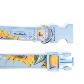 Vera Bradley Women's Recycled Lighten Up Water-repellent Adjustable Pet Collar, Sunflower Sky, Large