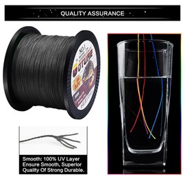 Goture Super Strength Braided Fishing Line - Abrasion Resistant - No Stretch & Low Memory - Thin Diameter - Braided Line, Grey, 4Strand-547Yds-20LB-0.18mm