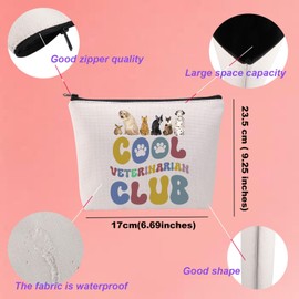 KUIYAI Veterinarian Club Cosmetic Bag Vet Teach Week Gift Best Veterinarian Makeup Bag Veterinary Receptionist Gift Vet Life Gift (VeterinarianClubMup)