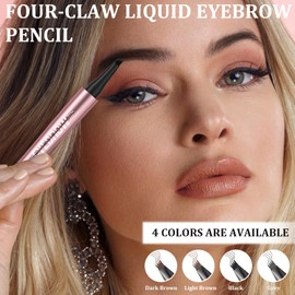 Eyebrow Pencil, Magic Waterproof 3D Eyebrow Pencil with 4 Fork Tip Applicator, Microblading Eyebrow Pencil, Waterproof for Natural Looking Brows