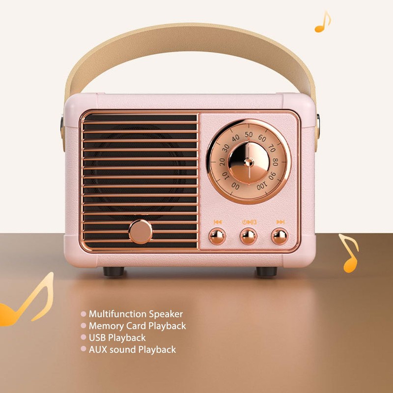 Portable Mini Outdoor Wireless Speaker with Powerful Subwoofer Effect, RetroSpeaker,Cute
