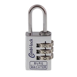 Burg-Wächter Combi 90 20 CHROMO SB Combination Padlock, Silver