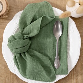 DeZerlor Sage Green Cloth Napkins Set of 12 Spring St Patricks Day Cloth Napkins Washable Decorative Cotton Napkins 16.5x 16.5 Inches for Wedding Baby Shower Bridal Shower Dinner Tea Party Decorations