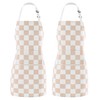 Ohocut 2 Pack Checkered Kitchen Apron, Beige Checkerboard Aprons for