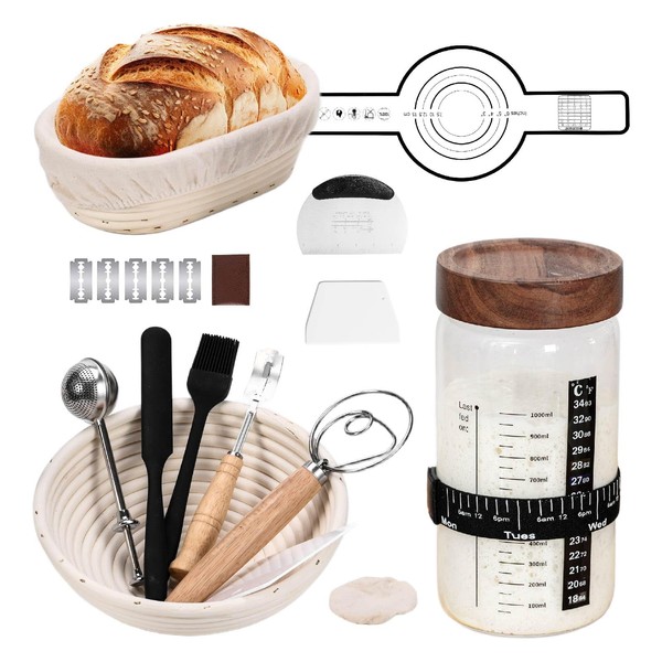 RuileMei Sourdough Bread Baking Supplies and Starter Kit,40oz Sourdough Starter