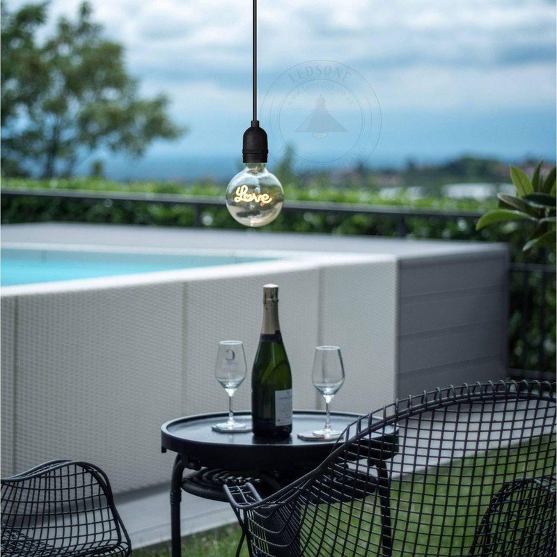 LEDSone 2m Pendant Light, E27 Rainproof Lamp Holder IP65 Indoor/Outdoor