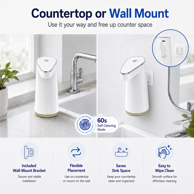 LGURT Touchless Soap Dispenser Automatic, Rechargeable Foaming Hand Soap