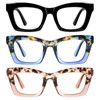 resjok Oprah Reading Glasses for Women-3Pack Blue Light Blocking Fashion