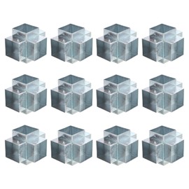 uxcell 3-Way Gazebo Brackets Kit, T-Shaped Woodworking DIY Post Base Kit for 2.4" x 2.4" Lumber for Outdoor Patio Gazebo Log Cabins (12 Pack)