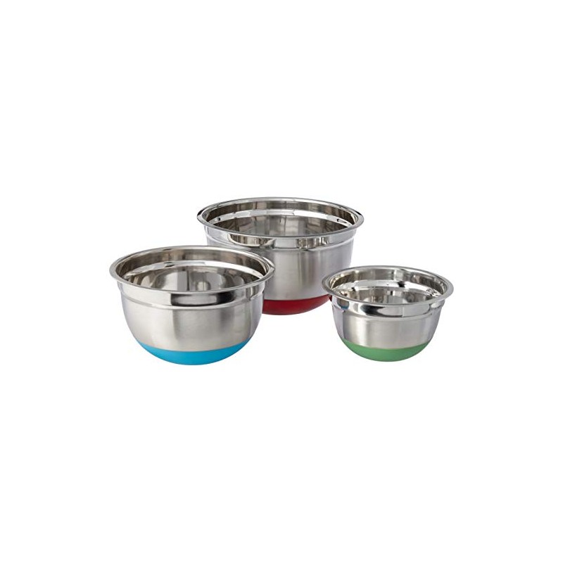 Cook Pro Stainless Steel Mixing Bowls with Non-Skid Base, Set