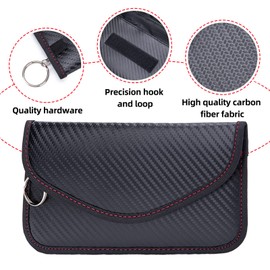 Faraday Bag for Key Fob, 2 Pack Car Key Pouches Leather Keyless Entry Case Car Keys Safe Protector RFID Anti-Theft Signal Blocking Cages Key Blocker Bags