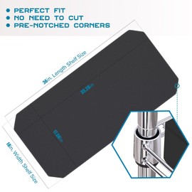 BRIAN & DANY Wire Shelf Liner 18" X 36", Heavy Duty Shelf Liners for Wire Shelving, Waterproof Protector Mats, Set of 4, Black