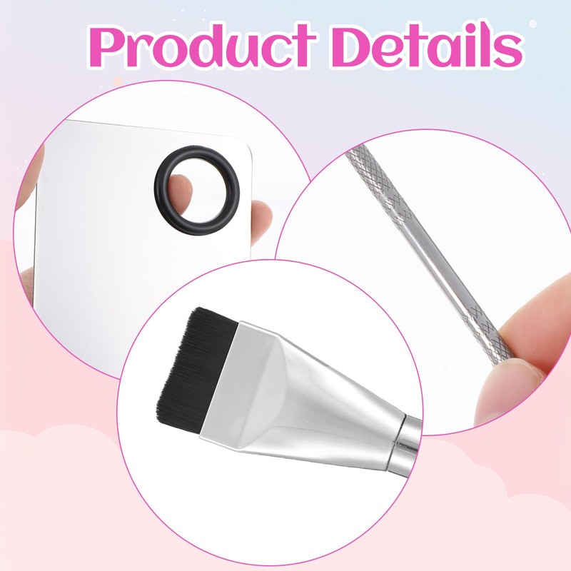 JJUNW Make Up Palette, 3-Piece Stainless Steel Make Up Mixing