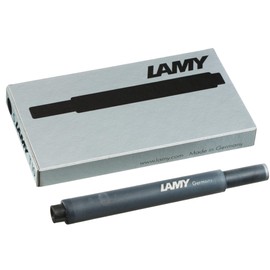 Lamy LAMY T 10 Tintenpatrone schwarz mit großem Tintenvorrat - geeignet für alle Lamy Patronenfüllhaltermodelle - Inhalt 1,25ml je Patrone - 5 Stück pro Päckchen