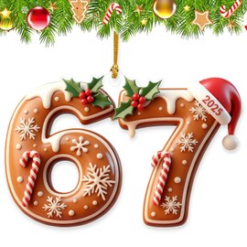 67 Christmas Ornament, Six Seven Funny Christmas Ornament, 67 Ornament, Funny 6 7 Meme Gifts for Teen Girl, Boy, Party Supplies, Stocking Stuffer