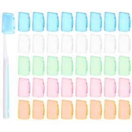 80 Pcs Toothbrush Covers, Portable Travel Toothbrush Head Covers Cap Replaceable Manual and Electric Tooth Brush Head Case Tooth Brush Protector for Camping, Office, Hotel, Outdoor (Multicolor)