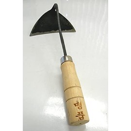 Solid Aim Tools Professional Rail Cast Iron Hand Plow Hoe,Furrowing Hoe .Hand Plow Sickle Hoe,Great for Digging, Cultivating and Setting Bulbs,Plow-Shaped Blade Made From Tempered Boron Steel for Durable Use.