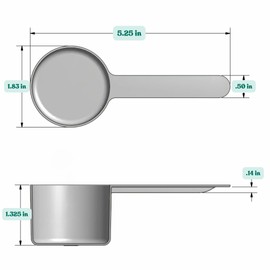 Supplement and Supply 48 mL (48 CC | 1.62 Oz.) Long Handle Plastic Measuring Scoop for Coffee, Protein Powder, Pet Food, Spices, Grains, Dry Goods – Food-Grade BPA-Free (Pack of 1)