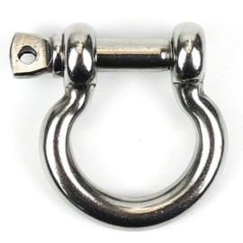 DAUMLINK® 2 round shackles, curved, material stainless steel A4 / Aisi 316 (2 pieces), connecting chains or tamps to eyelets (6 mm)
