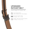 white deer Men's Ratchet Leather Belt Without Holes Automatic Closure