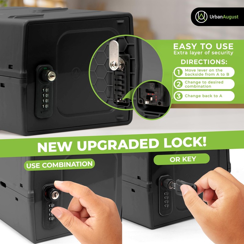 Urban August Dual Combination & Keyed Lockbox - Lockable Box