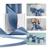 HUIHUANG Smoke Blue Ribbon 2 inch Wide Double-Faced Blue Satin