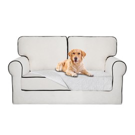 Easy-Going Waterproof Dog Bed Cover Reversible Leak Proof Pet Blanket Replacement Mat for Furniture Washable Couch Cover Sofa Cover for Dogs Cat(40x50 Inch, White/White)