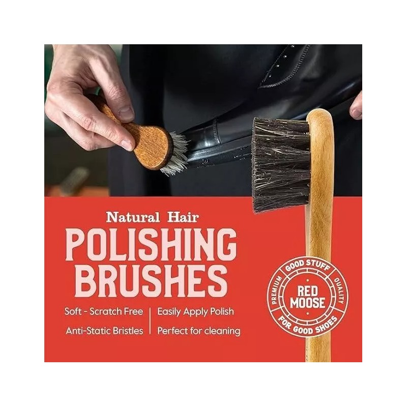 RED MOOSE 3pc Easy Black Shoe/Boot Cleaning Kit – Polish,