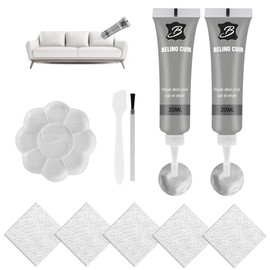Leather Repair Kit Grey (2 Tubes) - Faux Leather Repair Kit Liquid Leather & Leather Repair Cream - Leather Repair Kit Grey for Car, Sofa, Steering Wheel - Includes Brush & Embossing Paper to Prevent Scratches & Cracks