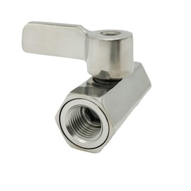 Souldershop 1/4" 304 Stainless Steel Mini Balls Valve 1/4 Inch NPT-Thread Small Shut-Off Valve Water-Flow Controller Valve Stainless Steel Handle Female x Female FxF (Pack of 1)