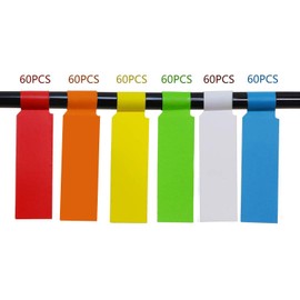 Mini Skater 12 Sheets 360 Labels Self Adhesive Waterproof Cable Tags Assorted Colors Cord Identification Tear Resistant Stickers,6 Colors