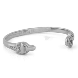 Akitsune Ferus Bangle | Bracelet Womens Mens Stainless Steel Bracelet Cuff Bracelet Fox Minimalist Silver 65mm Diameter