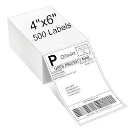 Thermal Labels, Pack of 500 4x6 Thermal Labels Fanfold, Suitable for Most Thermal Printers,1 Stack