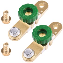 LotFancy Interruptor de desconexión de batería de poste lateral para auto, camión, RV, barco, marina, paquete de 2, interruptor de corte de batería 12 V 24 V, interruptor aislante de batería (con tornillo largo)