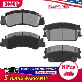 EXPPOWER Front+Rear Ceramic Brake Pads Kit For 2007-2013 Tahoe Silverado Sierra 1500
