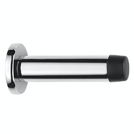 IRONZONE® Wall Mounted Projection Door Stop Polished Chrome Heavy Duty with Rubber Tip Durable Design for Noise Reduction, Installed to The Wall to Protect Door Handle and Walls