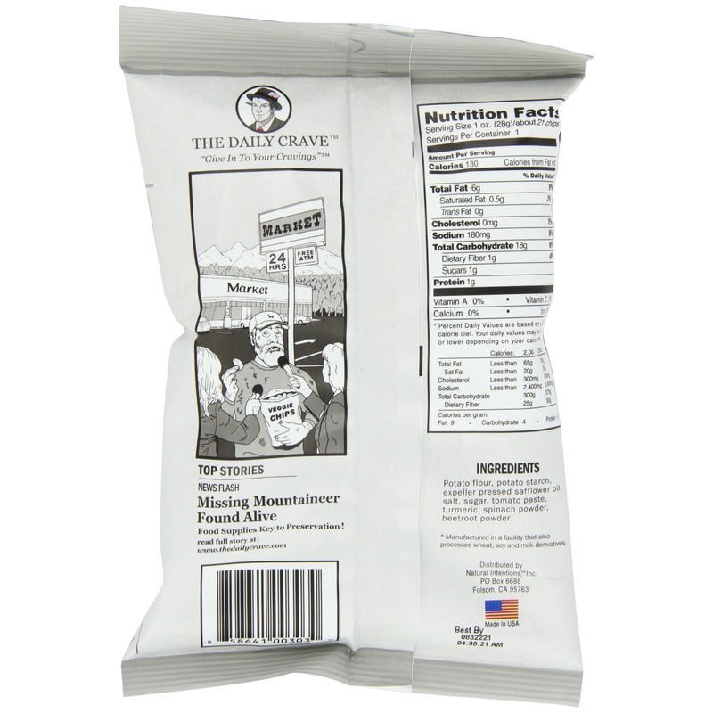 The Daily Crave Veggie Chips, 6 Ounce (Pack of 6)