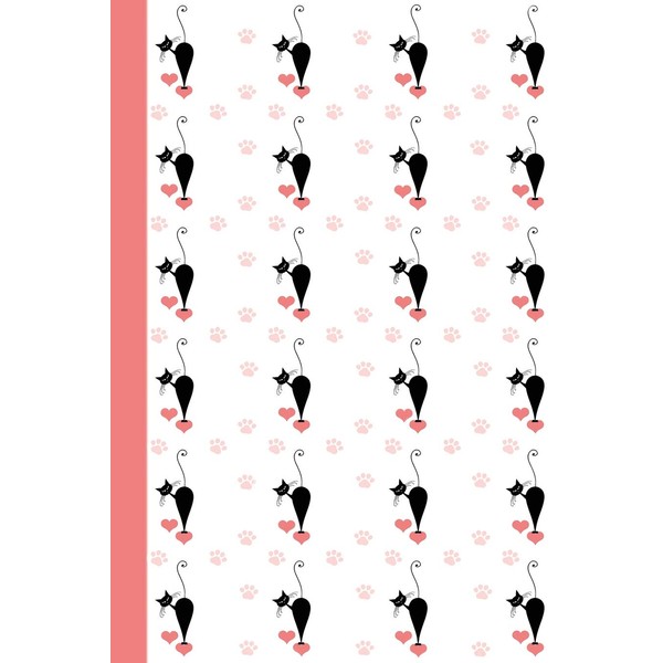  Journal: Black Cats on Hearts 6x9 - DOT JOURNAL