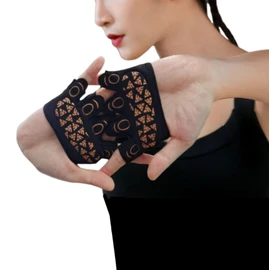 COZENTA Fitness Gloves, Half Finger Gloves, Training Gloves, Women's, Muscle Training Gloves (Black, Pink)