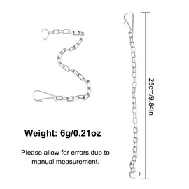 2Pcs Toilet Flapper Chain, 250mm Stainless Steel Universal Toilet Flapper Chain Replacement Fits Most Toilet Flappers