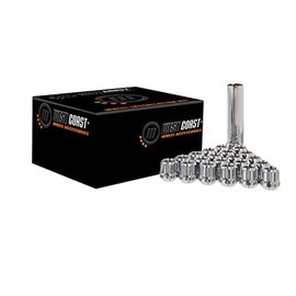 West Coast Wheel Accessories 14X2.0 Open Bulge Acorn Spline Lug Nuts 0.85" 8 Lug Install Kit Chrome