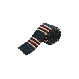 Romario Manzini Gray, Cream and Red Striped Men's Knit Tie