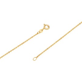 NKlaus Flat Elegance: 925 Silver Yellow Gold Plated Flat Rolled Anchor Chains, 42 cm, 45 cm, 50 cm, 0.8 mm Width - Timeless Stylish for Any Occasion, Gold