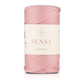 Sensy Premium 3mm 120 Meters Polyester Rope, 100% Polypropylene Cord, Macrame Cord, 3mm Crochet Bag Cord, Macrame Rope, Crochet Yarn, Gift for Knitters (Pink)