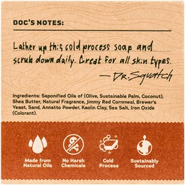 Dr. Squatch All Natural Bar Soap for Men with Medium Grit, Wood Barrel Bourbon 5 Ounce (Pack of 1)