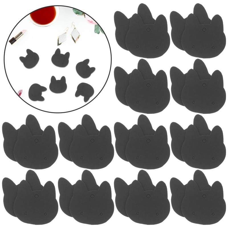 LALAFINA Cat Head Earring Display Cards 100pcs Jewelry Cards for